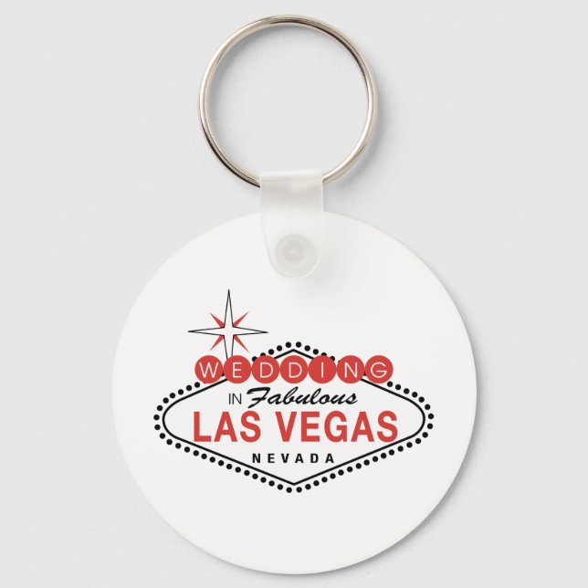 Fabulous Las Vegas Wedding Template Customizable Key Ring (Front)
