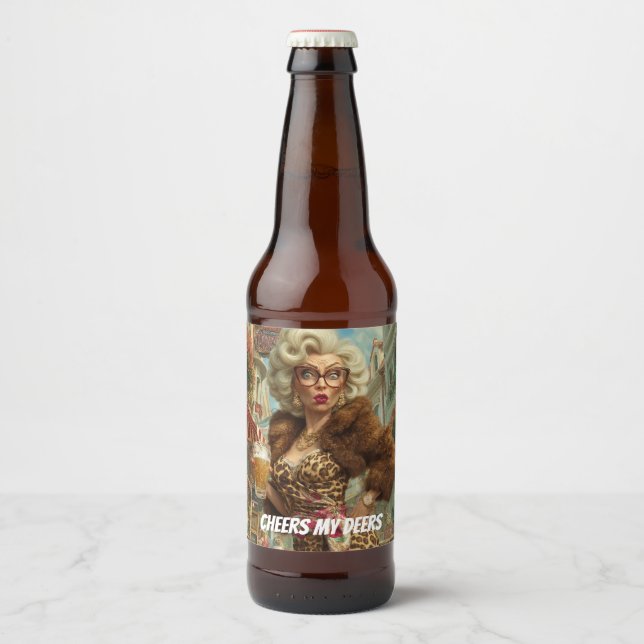 Fabulous Leopard Lady Attitude Beer Bottle Label (Front)