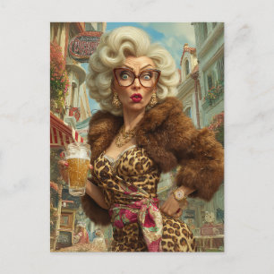 Fabulous Leopard Lady Attitude Postcard