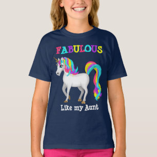 Fabulous Like My Aunt Unicorn Girl T-Shirt