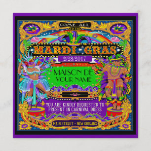 FABULOUS Mardi Gras Carnival Invitation