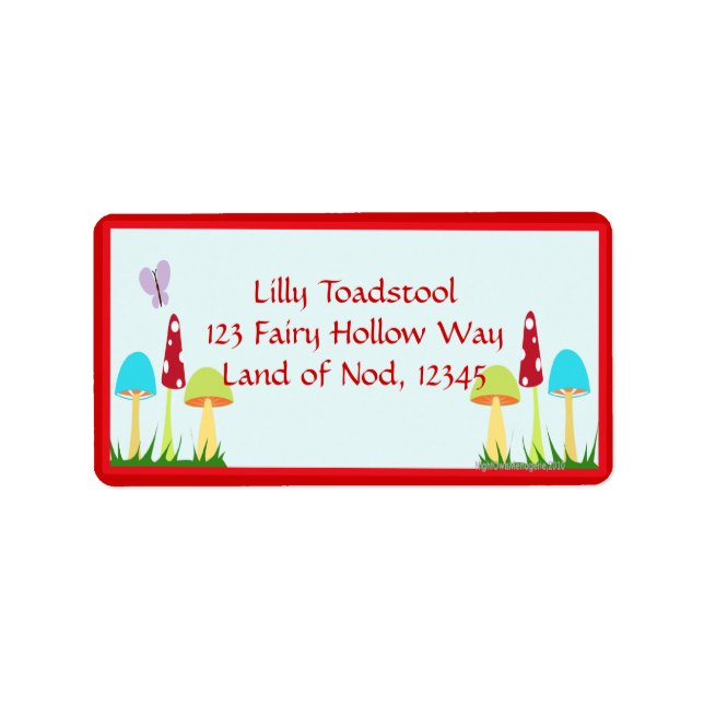 Fabulous Mushrooms Avery Label (Front)