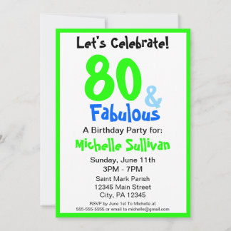 Fabulous Neon Birthday Party Invitation