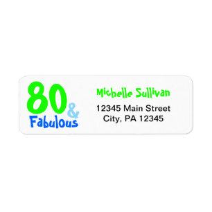 Fabulous Neon Birthday Return Address Label