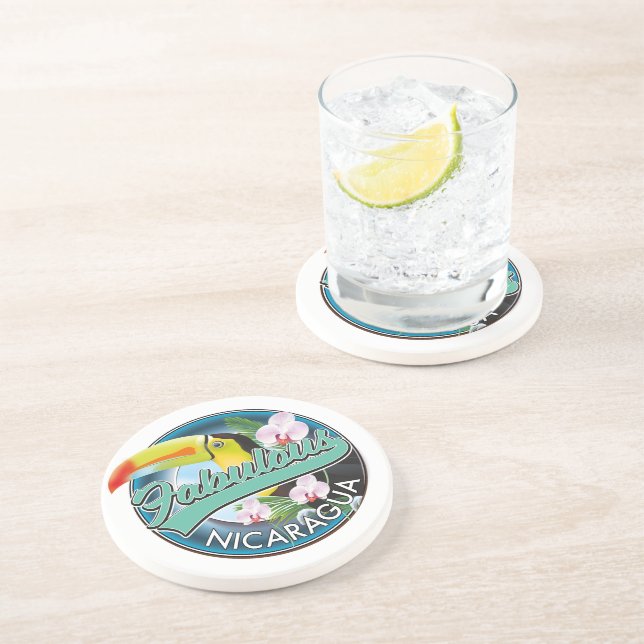 Fabulous Nicaragua toucan logo Coaster (Side)