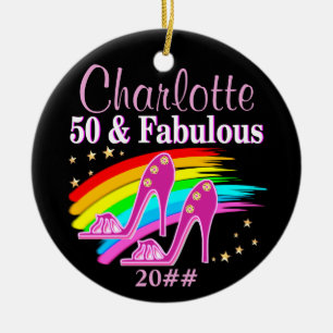 FABULOUS PERSONALIZED 50TH BIRTHDAY ORNAMENT