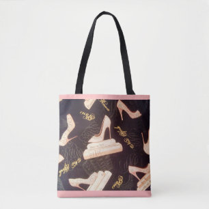 "Fabulous Pink Shoes" All-Over-Print Tote Bag
