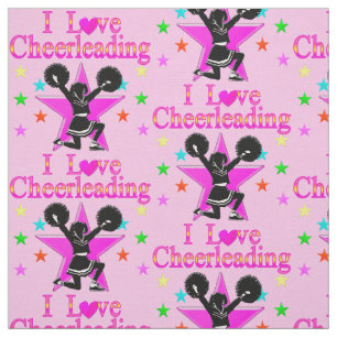 FABULOUS PINK STAR CHEERLEADER FABRIC