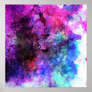 Fabulous Purple Watercolor Abstract Poster