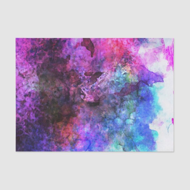 Fabulous Purple Watercolor Abstract Tissue Paper (Front)