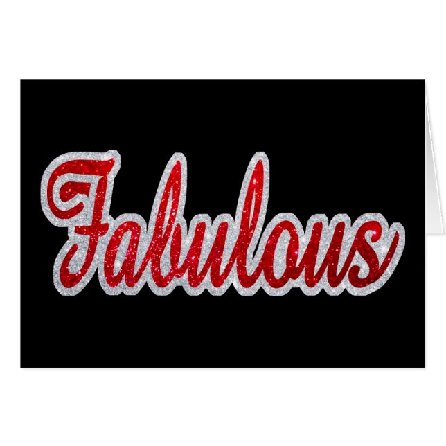 Fabulous - Red & Silver Glitter (Front Horizontal)
