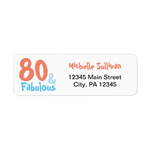 Fabulous Retro Birthday Return Address Label