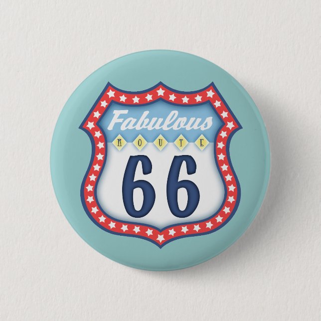 Fabulous Route 66 6 Cm Round Badge (Front)