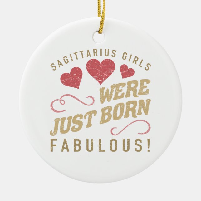 Fabulous Sagittarius For Women Ceramic Ornament (Front)