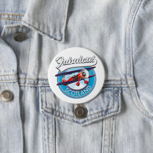 Fabulous Scotland retro style travel patch 7.5 Cm Round Badge