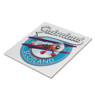 Fabulous Scotland retro style travel patch Ceramic Tile
