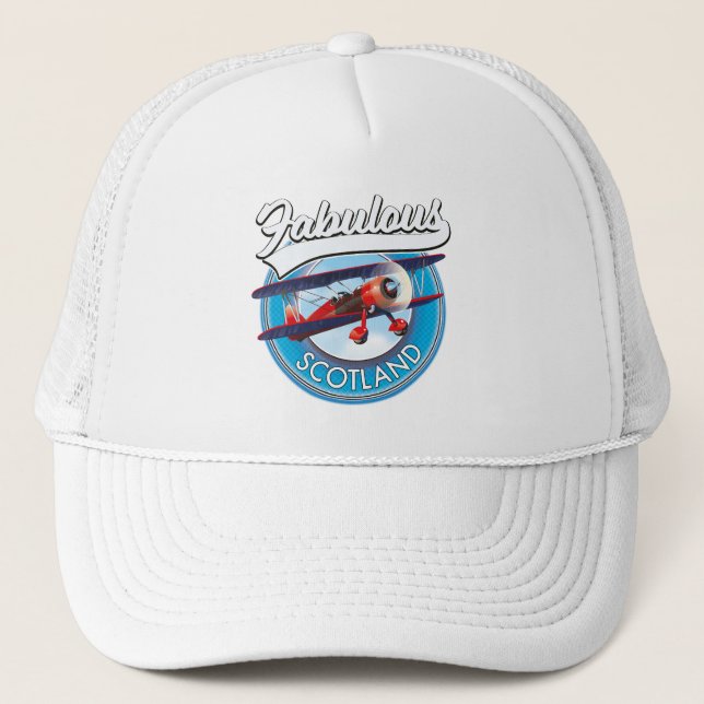 Fabulous Scotland retro style travel patch Trucker Hat (Front)