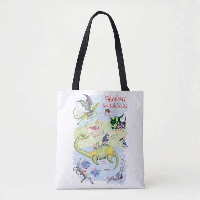 Fabulous Scottish Beasts grocery bag (Front)