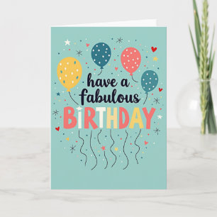 Fabulous Script Birthday Card