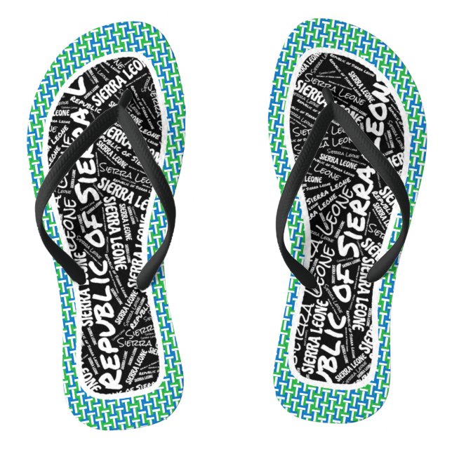 Fabulous Sierra Leone Flag Colours Patriotic Thongs (Footbed)