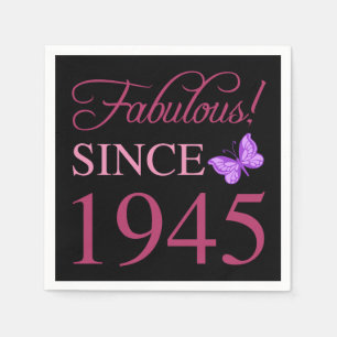 Fabulous Since 1945 80th Birthday Napkin