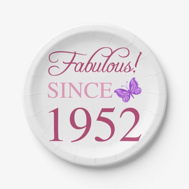 Fabulous Since 1952 Paper Plate (Front)
