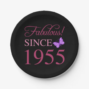 Fabulous Since 1955 70th Birthday Paper Plate
