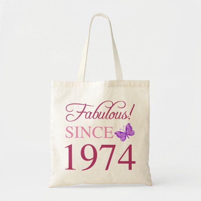 Fabulous Since 1974 50th Birthday Tote Bag (Front)