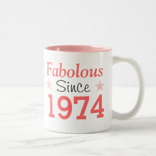 Fabulous Since 1974 Two-Tone Coffee Mug