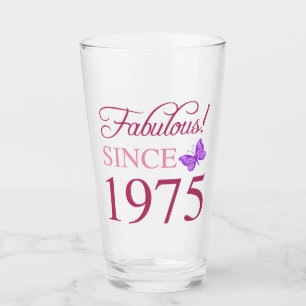 Fabulous Since 1975 50th Birthday Glass