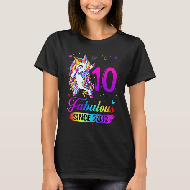 Fabulous Since 2012 Kids 10th Birthday 10 Years Ol T-Shirt (Front)