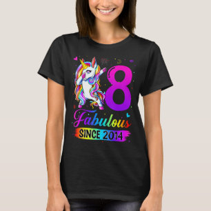 Fabulous Since 2014 Kids 8th Birthday 8 Years Old  T-Shirt