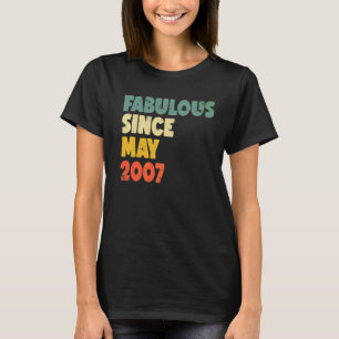 Fabulous Since May 2007 Boy Girl Man Woman Birthda T-Shirt
