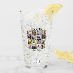 Fabulous Since Personalised 16 Photo Collage Glass