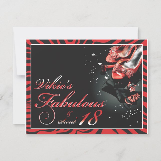 Fabulous & Sweet 18 - Vickie Invitation (Front)