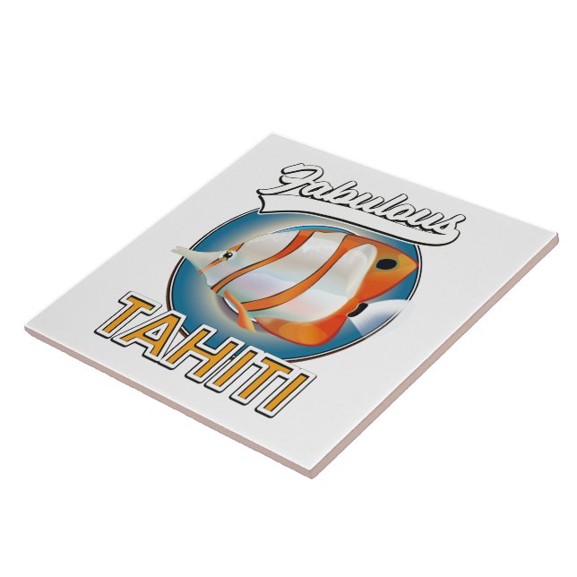 fabulous Tahiti retro logo Ceramic Tile (Side)