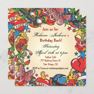 Fabulous Tattoo Party Invitation