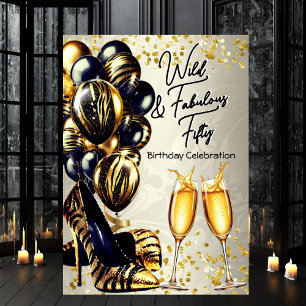 Fabulous Tiger heels Champagne Birthday Invitation