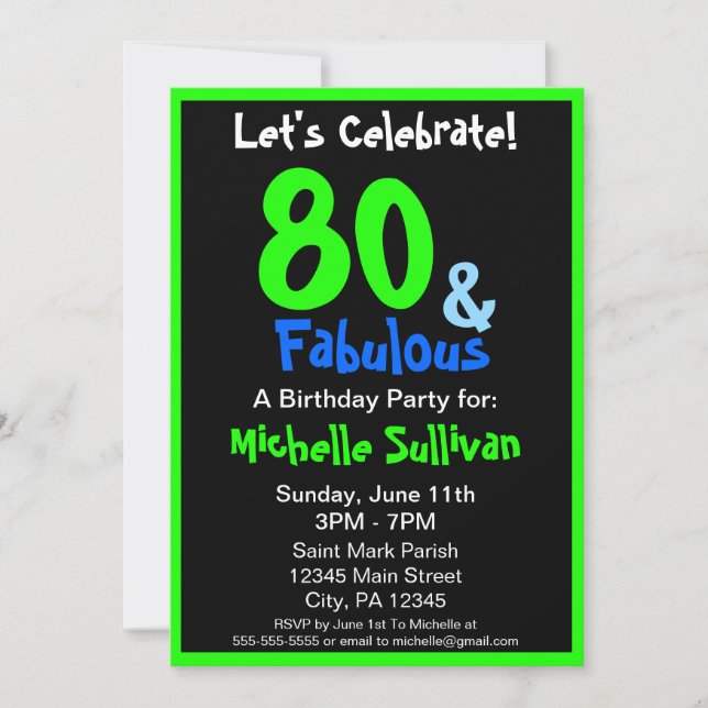 Fabulous Tropical Birthday Party Invitation (Front)