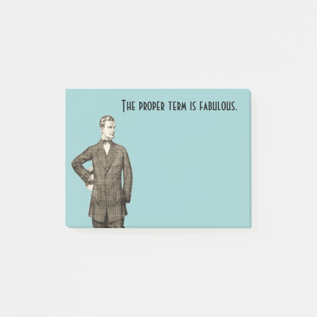 Fabulous Vintage Man Post-it Notes (Front)