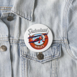 Fabulous Wales retro style travel patch 7.5 Cm Round Badge