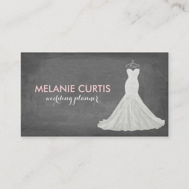 Fabulous Wedding Gown Chalkboard Business Card (Front)