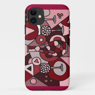 Fabulous Wine Carafe and Glasses Abstract Art iPhone 11 Case