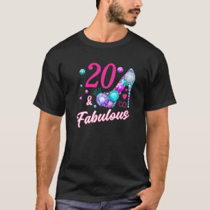 Fabulous Woman 20 Years Old Lady 20th Natal Birthd T-Shirt