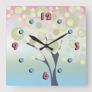 Fabulous, wood, square wall clock