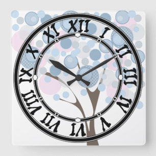 Fabulous, wood, square wall clock