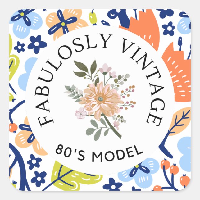 Fabulously 80's Model  Square Sticker (Front)