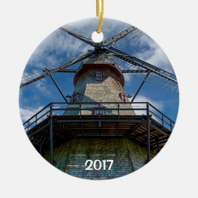 Fabyan Windmill and Fox River 2 sided ornament (Front)