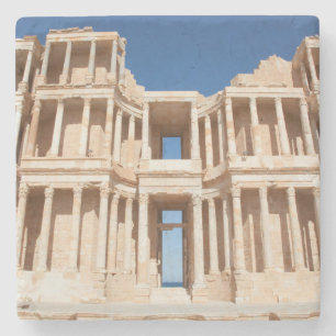 Facade And Stage Of Roman Amphitheatre Stone Coaster