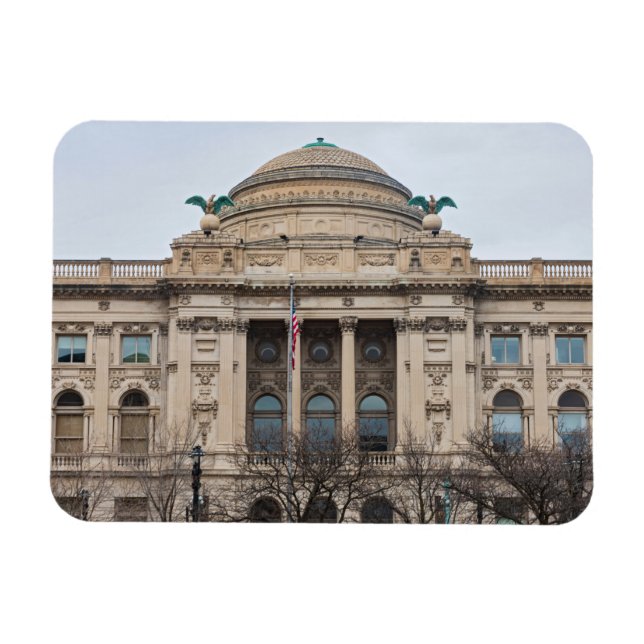  facade of landmark milwaukee public library  magnet (Horizontal)